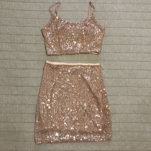 Pink sequin 2 piece set